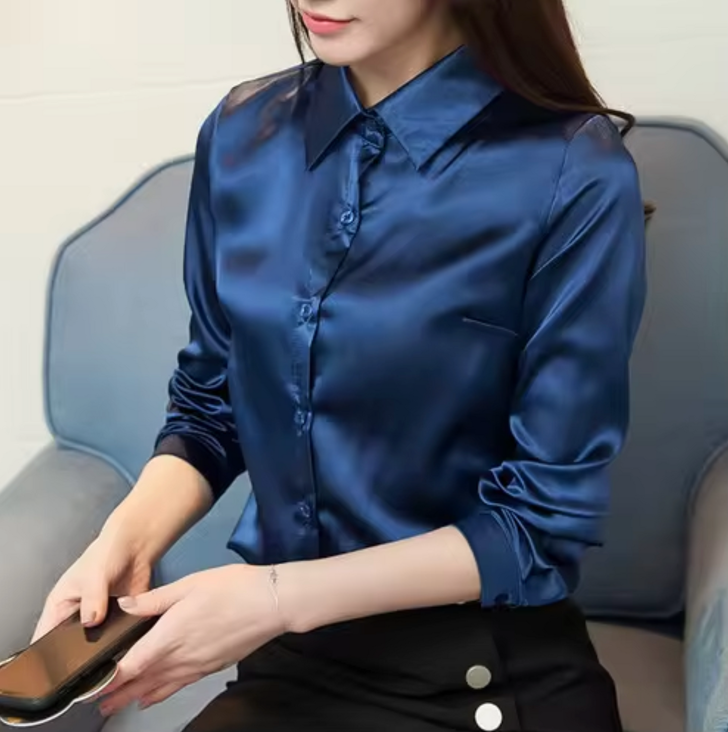 Blusa Seda Lujosa Mujer
