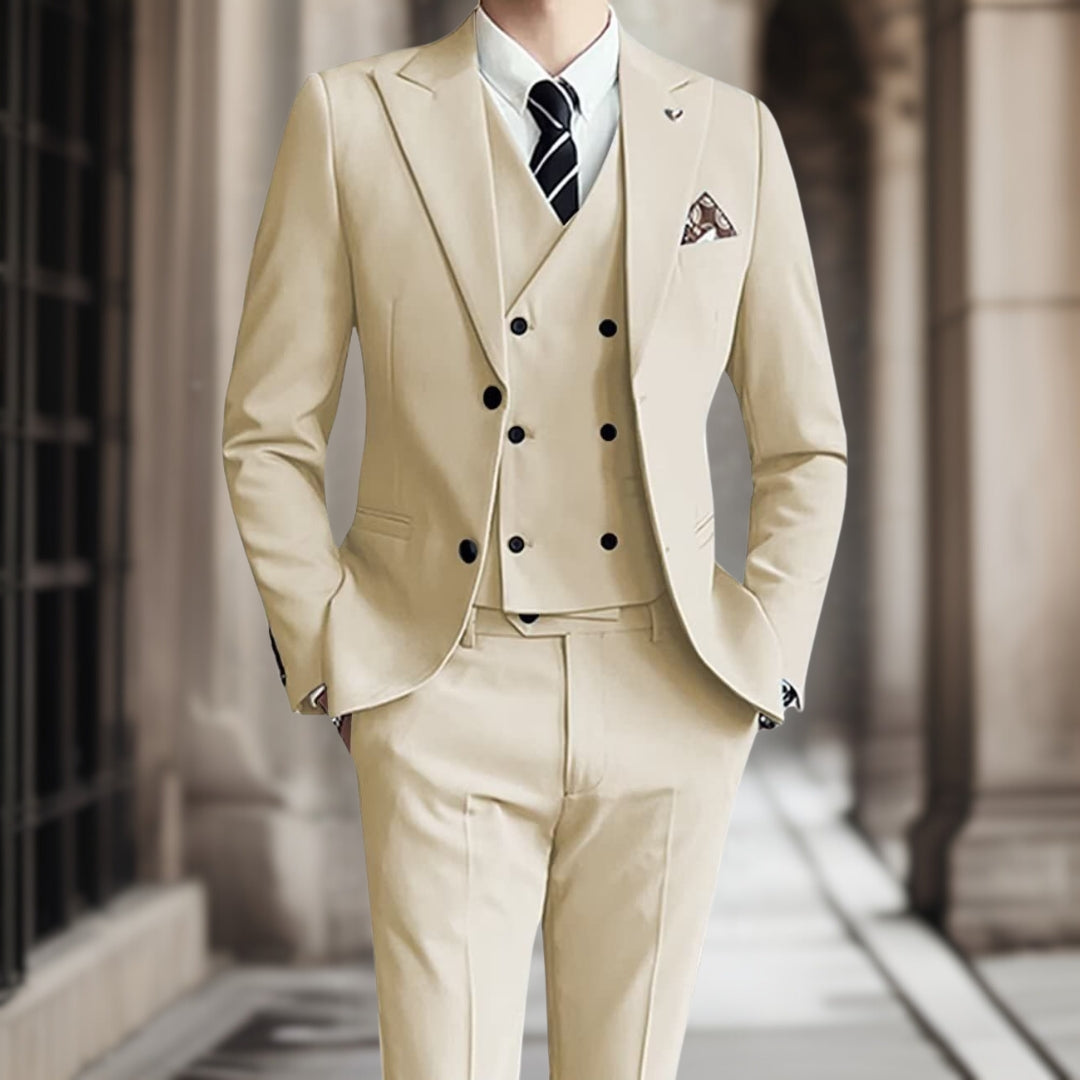 Traje de Novio Clásico 3 Piezas Elegante