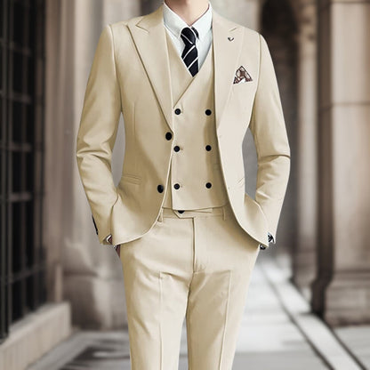 Traje de Novio Clásico 3 Piezas Elegante