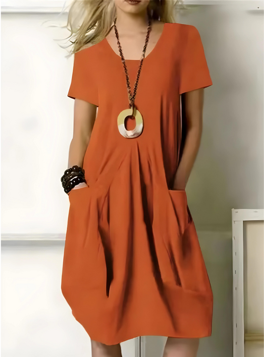Vestido Elegante Mujer con Bolsas Laterales - Vestiria