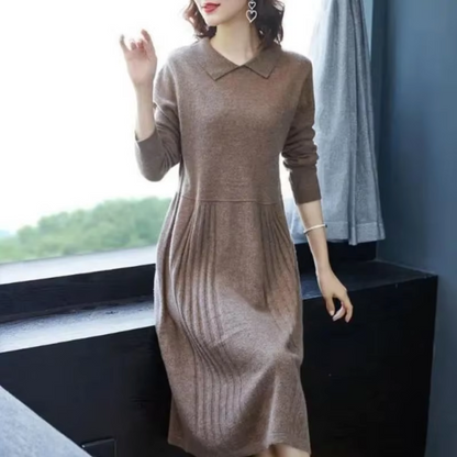 Vestido Punto Cuello Alto Mujer
