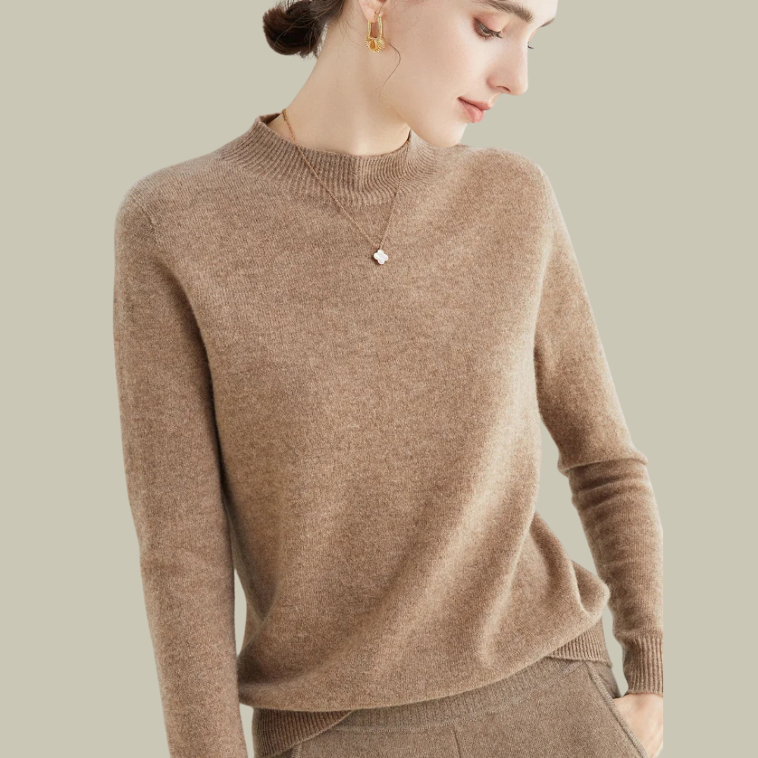 Jersey Mujer Lana Merino Cuello Alto Abrigado