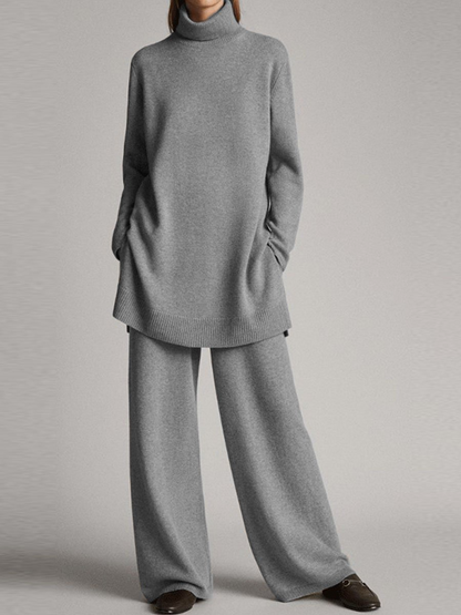 Traje de punto femenino relajado dos piezas