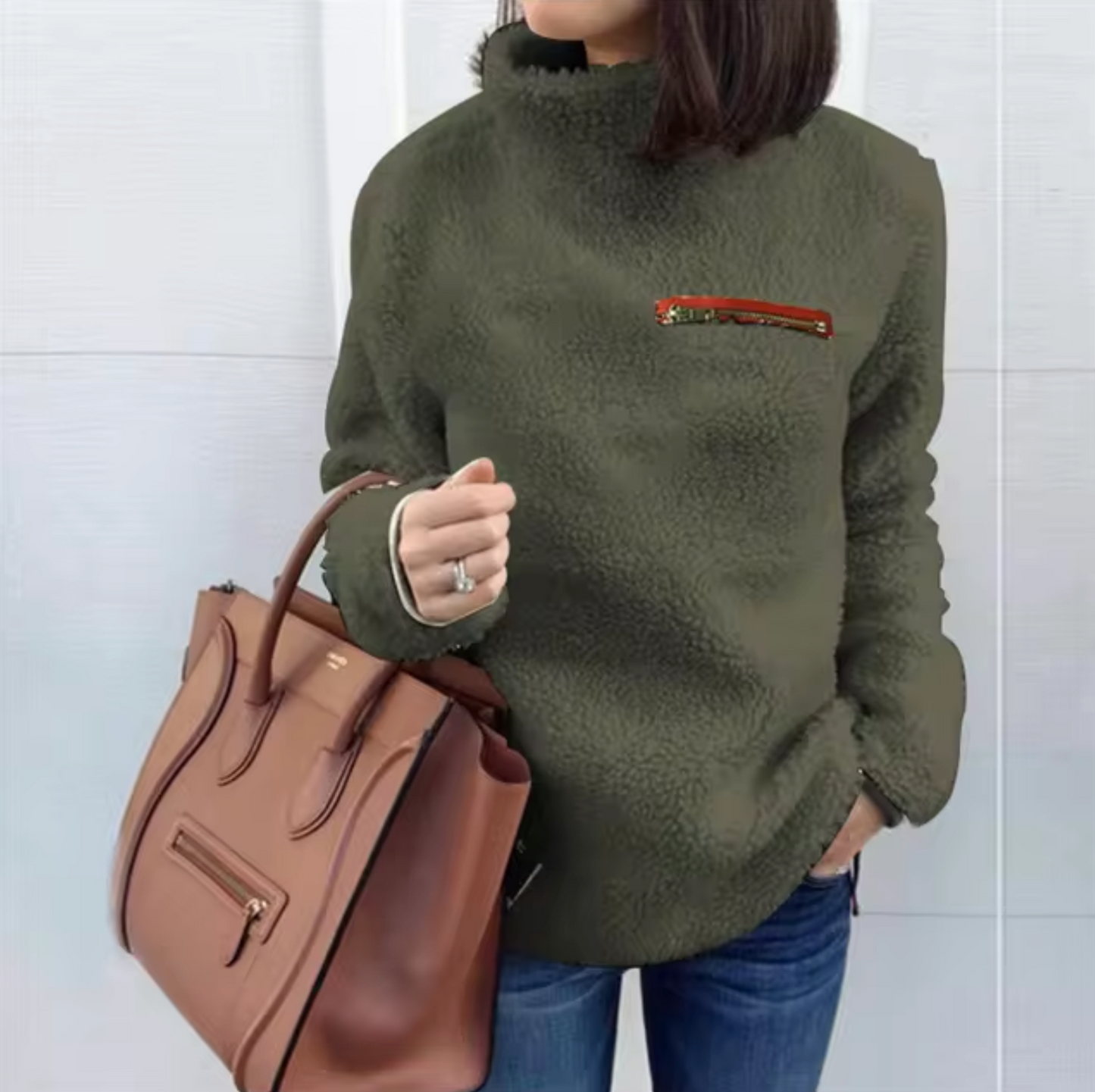 Sudadera Cuello Alto Felpa Suave