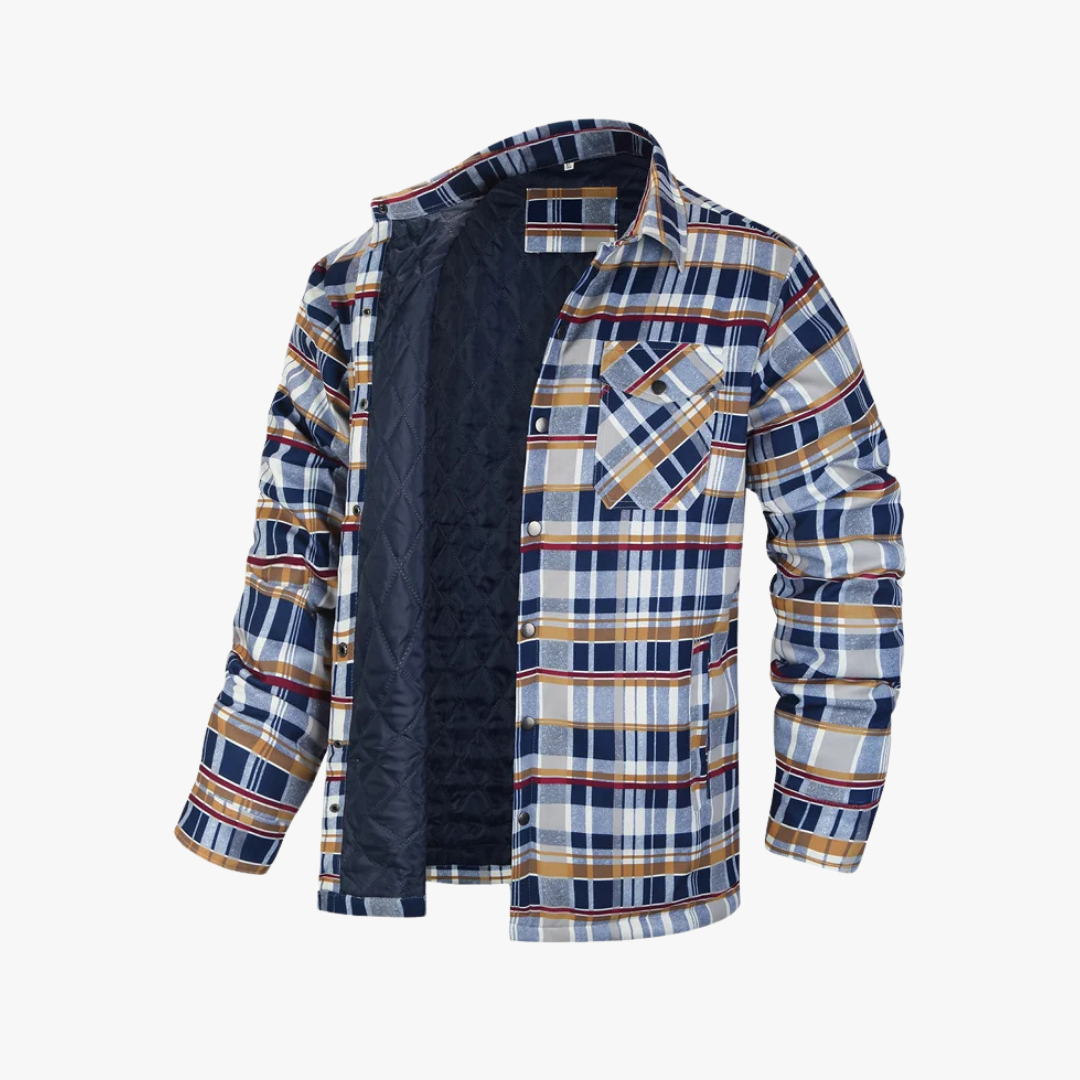Camisa de franela cálida a cuadros hombre