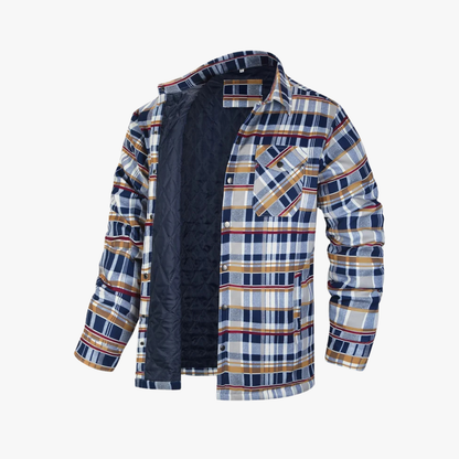 Camisa de franela cálida a cuadros hombre