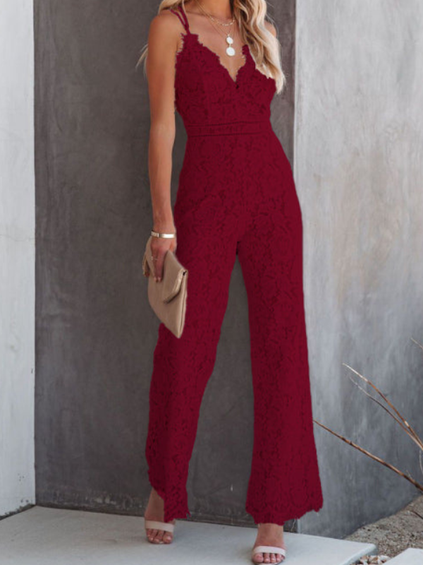Mono de encaje sin mangas elegante Mujer