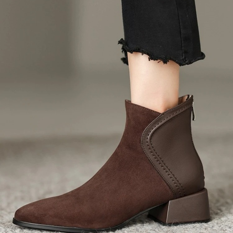 Botas bajas Mujer Rosas con Detalles Contraste
