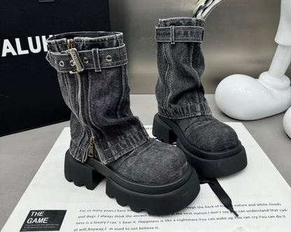 Botas Vaqueras Tacones Altos Mujer