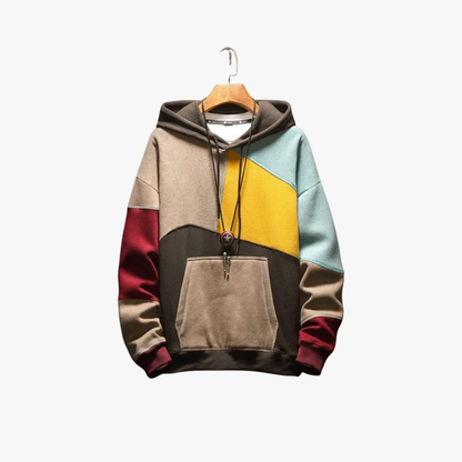 Sudadera urbana patchwork hombre moderno