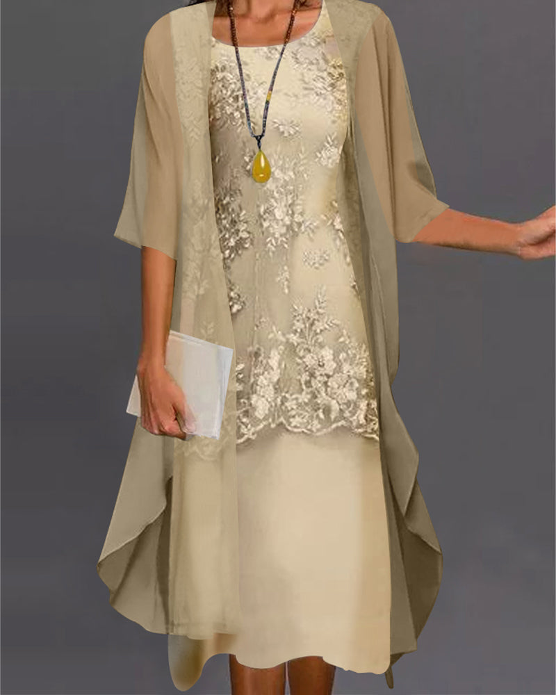 Vestido de fiesta con encaje y tul para invitadas - Vestiria