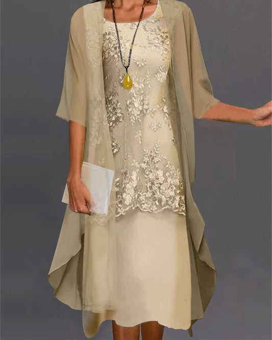 Vestido de fiesta con encaje y tul para invitadas - Vestiria