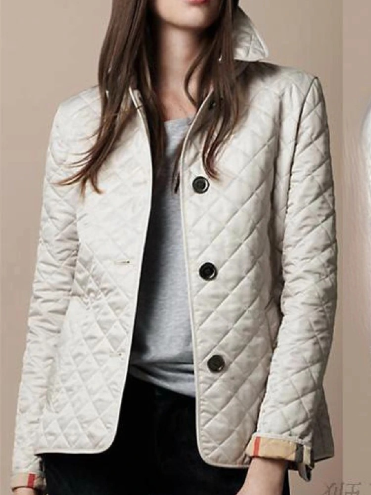 Chaqueta cortaviento mujer estampado cuadros abrigo invierno