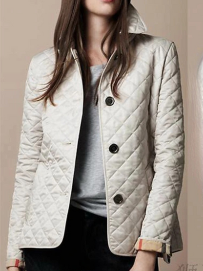 Chaqueta cortaviento mujer estampado cuadros abrigo invierno