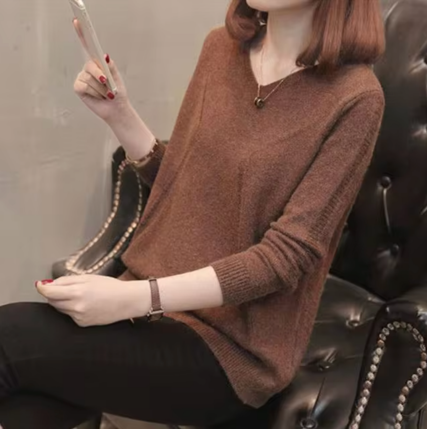 Suéter sin mangas cálido mujer invierno