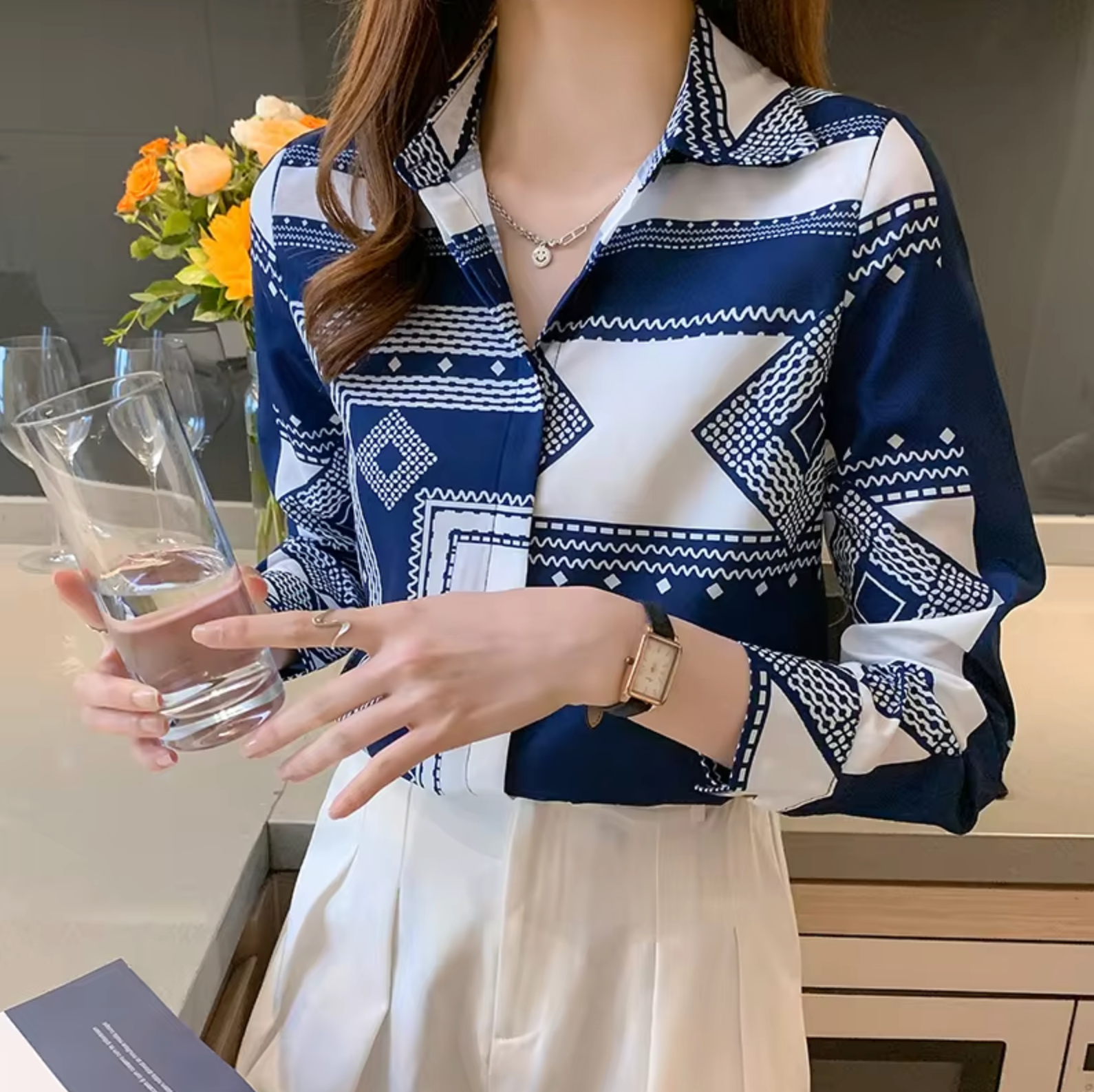 Blusa Estampada Geométrica Mujer - Vestiria