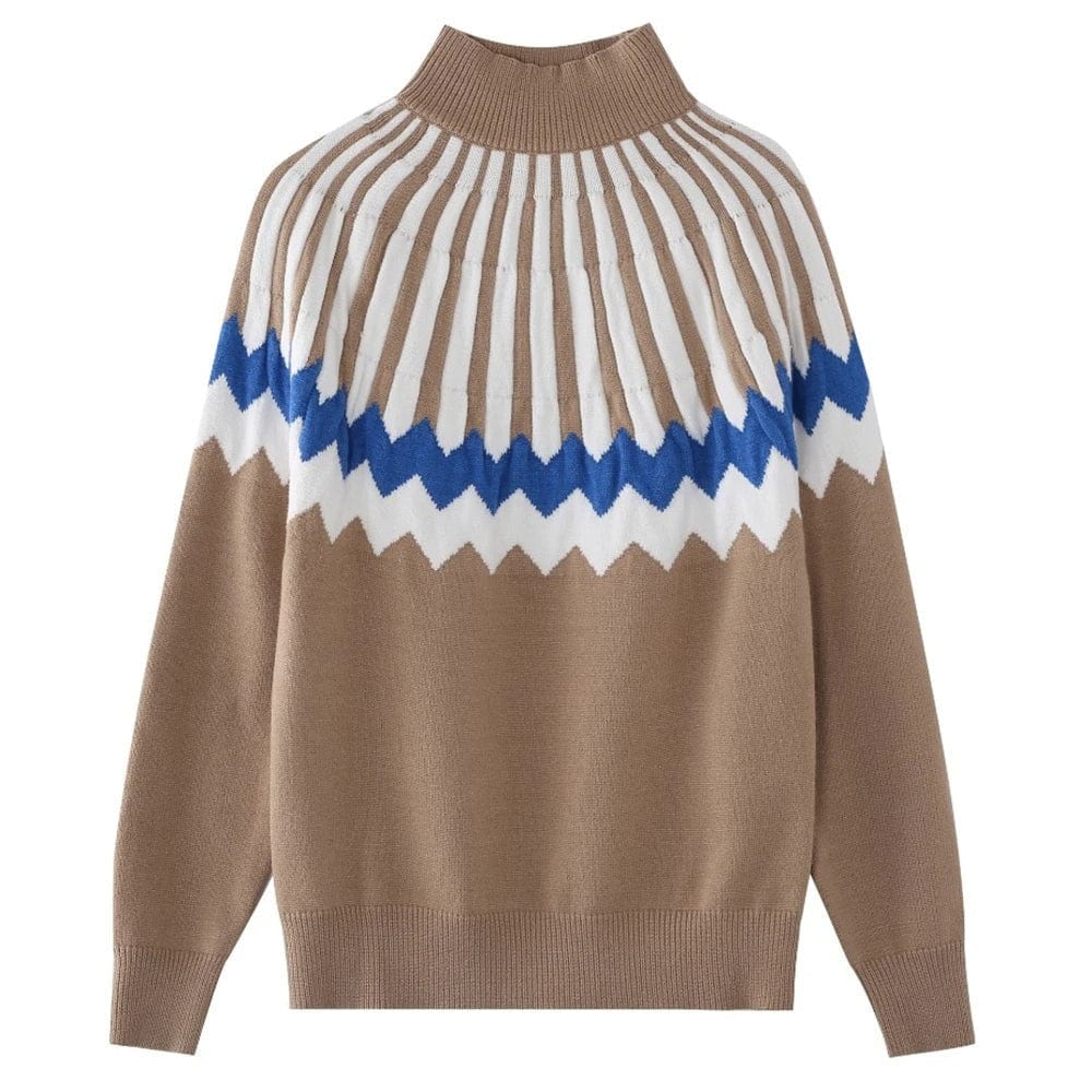 Sudadera geométrica cuello alto moda