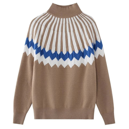 Sudadera geométrica cuello alto moda