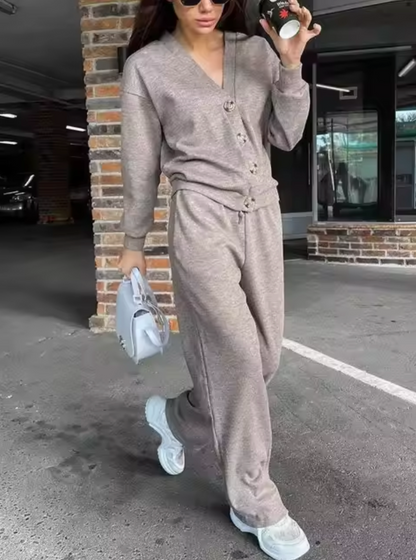 Pantalón y chaleco deportivo con cinturón para mujer
