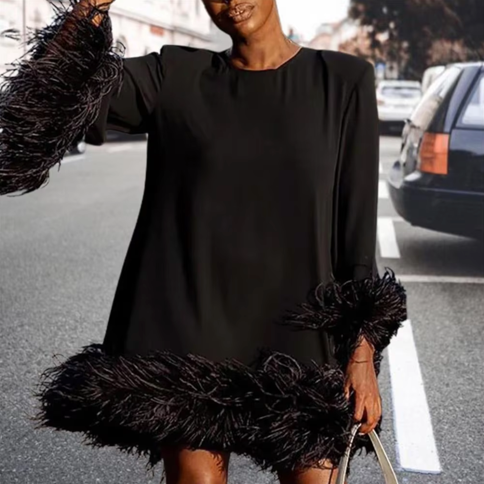 Vestido de Noche Sofisticado con Forro de Piel - Vestiria