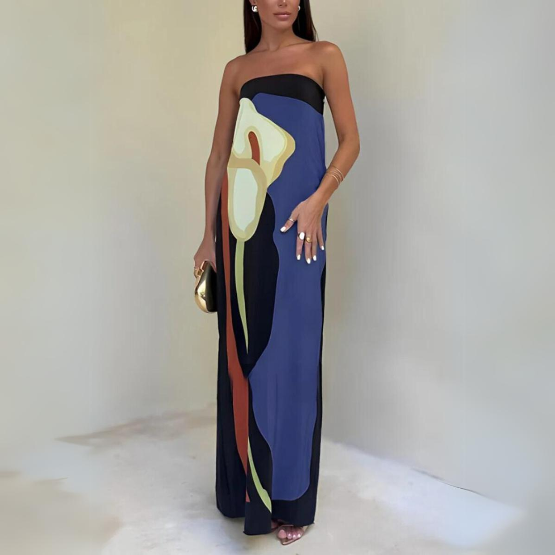 Vestido Largo Estampado Elegante Mujer
