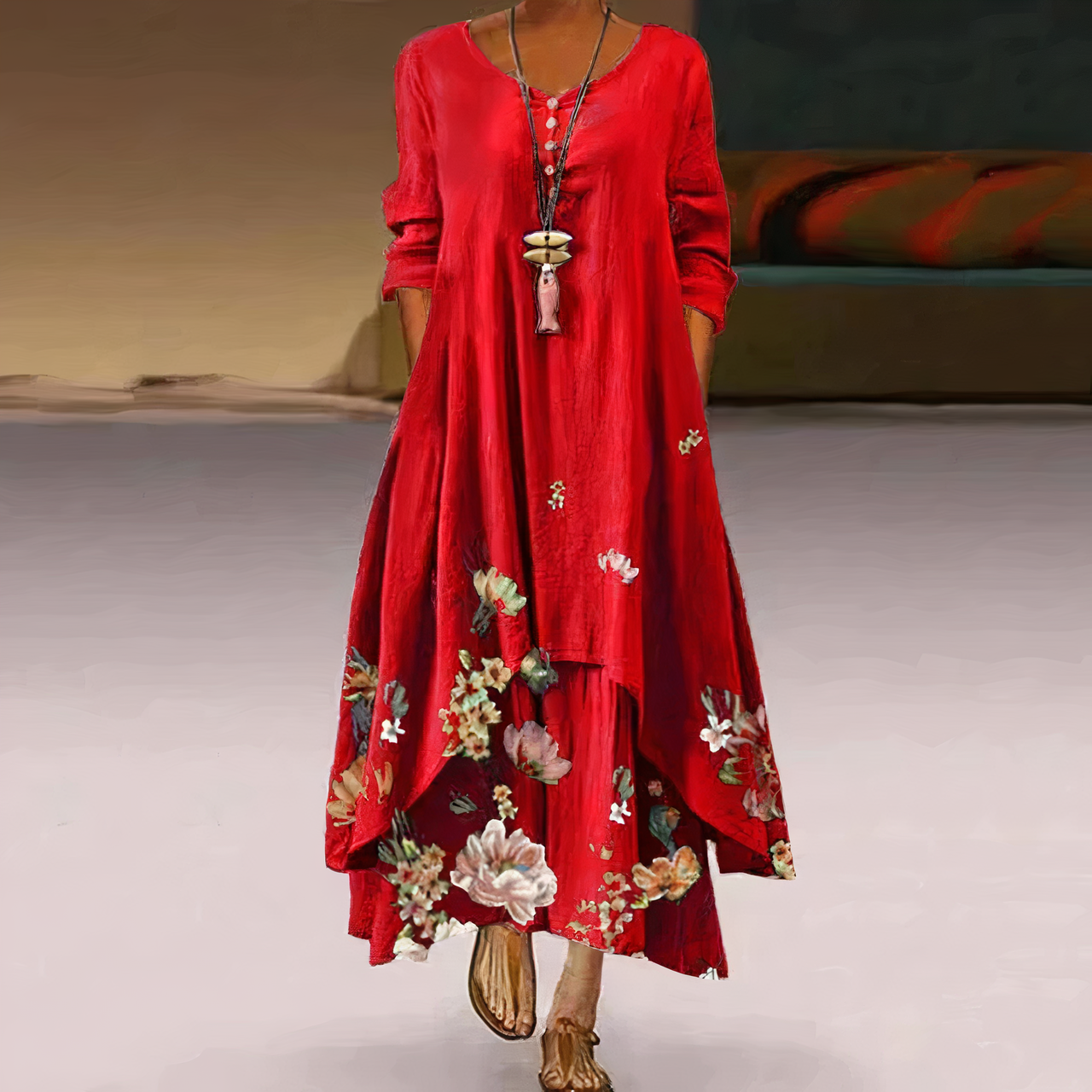 Vestido Mujer Algodón Estilo Chic