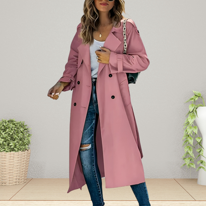 Gabardina Mujer Invierno Abotonada Elegante