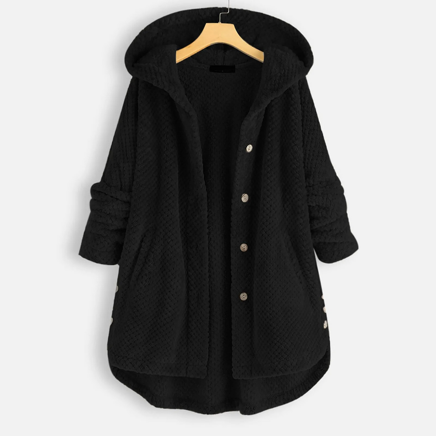 Chaqueta Mujer Abultada Capucha Cuello Alto