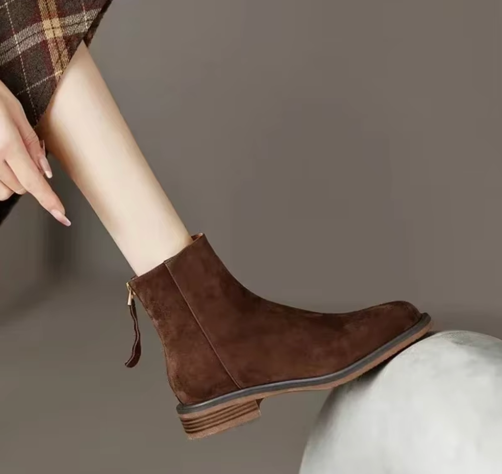 Botas Piel Cremallera Mujer Estilo - Vestiria