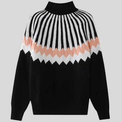 Sudadera geométrica cuello alto moda