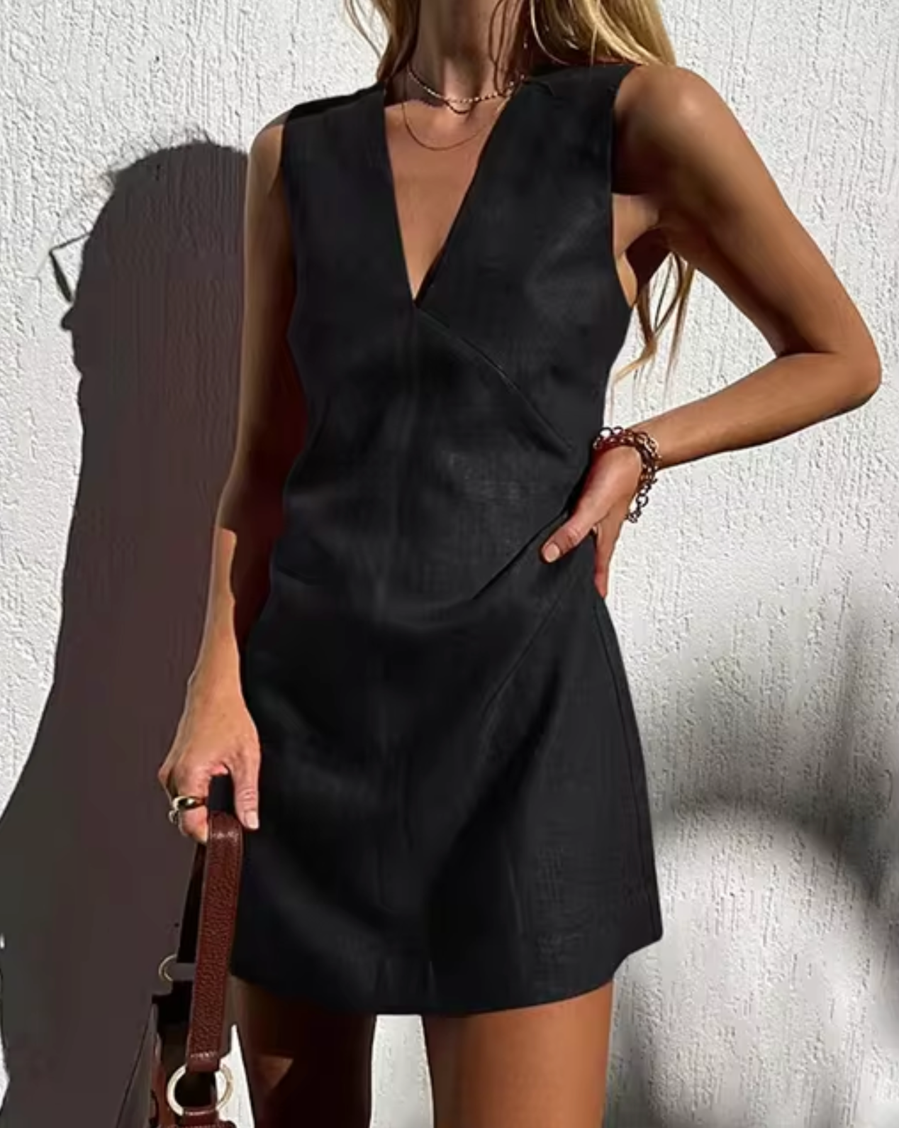 Vestido Lino Corto sin Mangas Verano