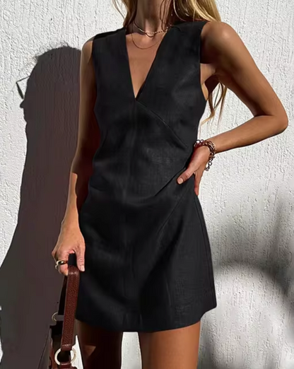 Vestido Lino Corto sin Mangas Verano