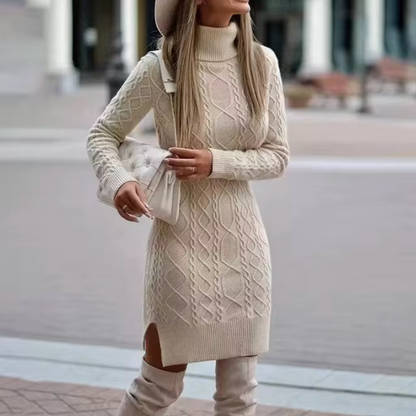 Vestido Jersey Cuello Alto Cálido