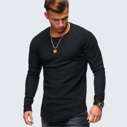 Jersey Hombre Canalé Cuello Redondo Mangas Largas - Vestiria