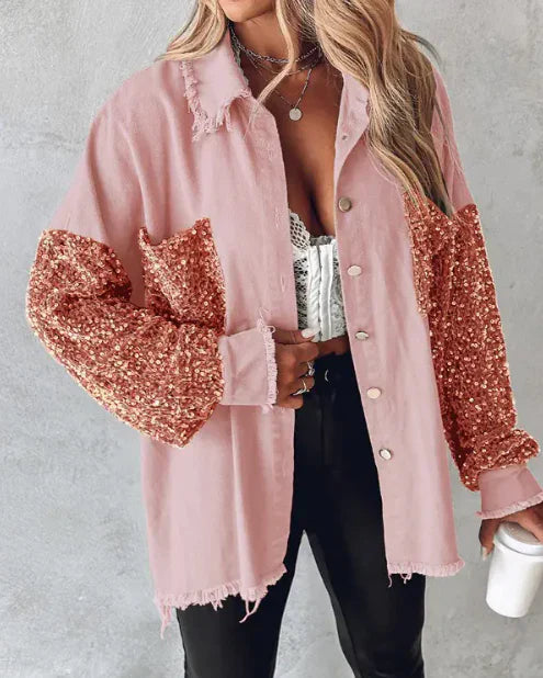 Chaqueta de Lentejuelas Brillante Fashion