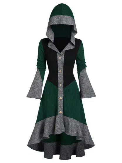 Vestido Capucha Mangas Amplias Mujer