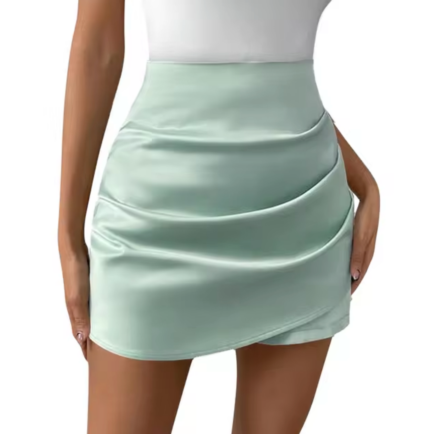 Minifalda de Satín Glamour Mujer
