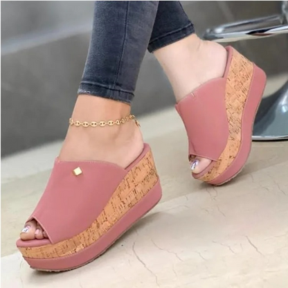 Sandalias de Cuña Abiertas Mujer Elegantes