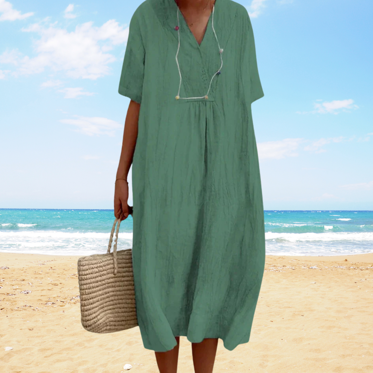 Vestido Verano Ligero con Escote en V