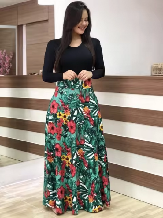 Vestido Floral Mujer Manga Larga Elegante - Vestiria