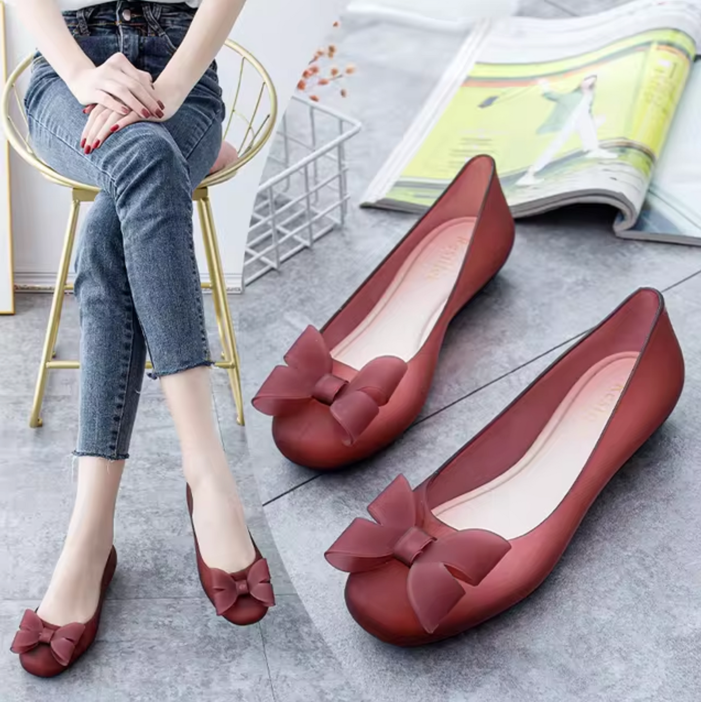 Zapatillas Cómodas con Detalle Pajarita