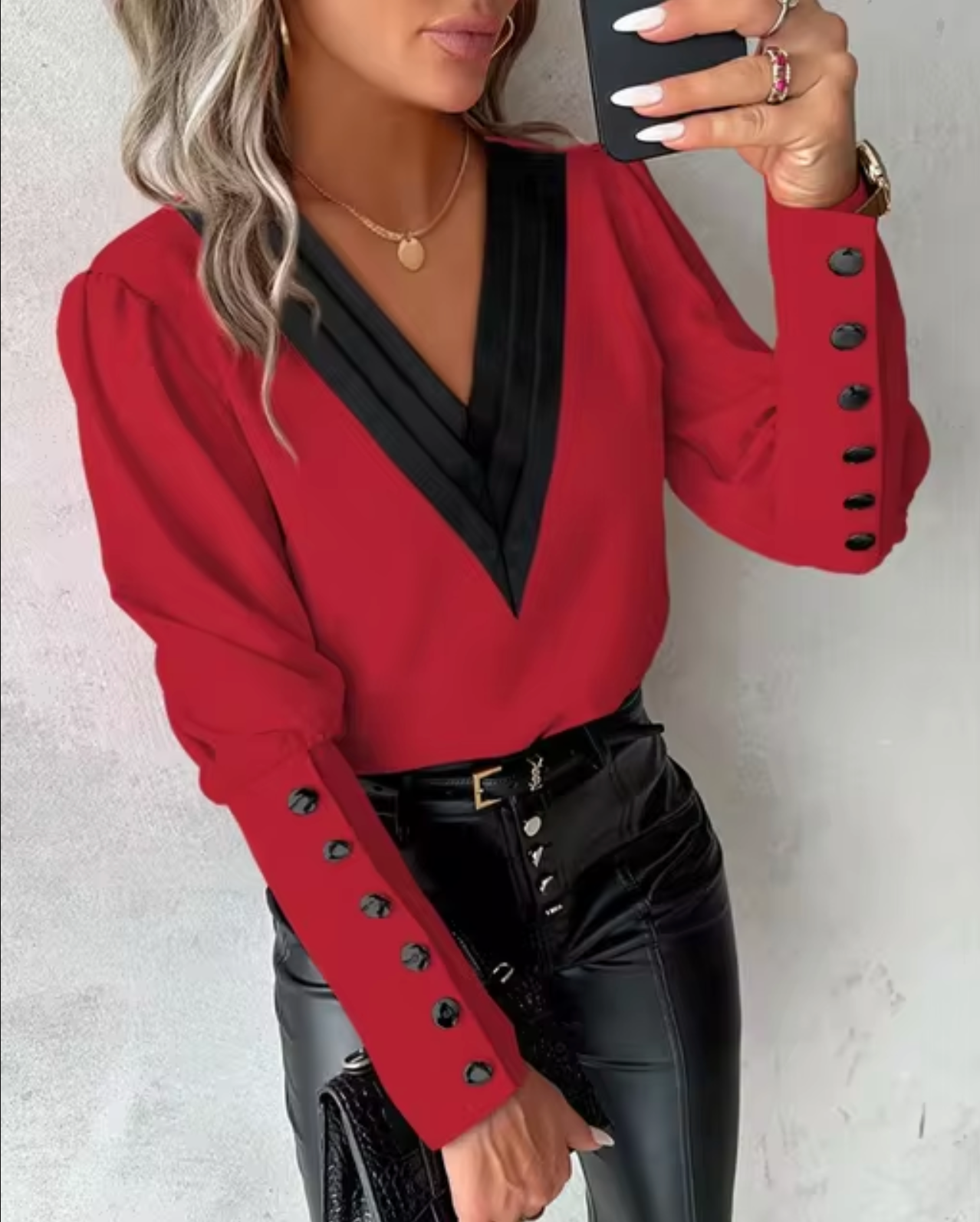 Blusa Mujer Chic Escote Pico