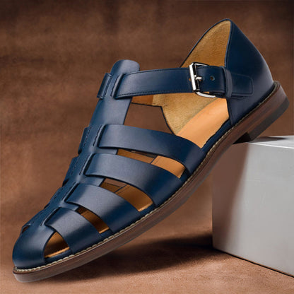 Sandalias Cuero Mujer Verano Perforadas y Cómodas