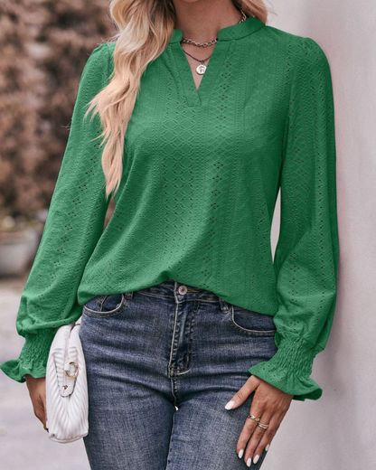 Blusa Informal Manga Larga Mujer