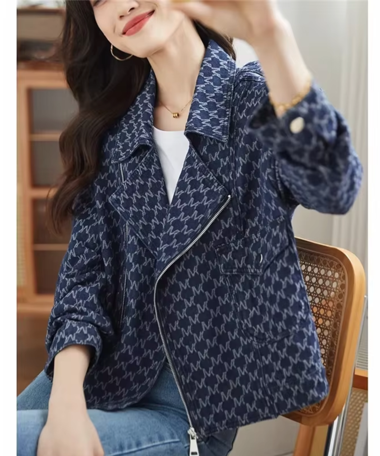 Chaqueta Mujer Cuello Alto Elegante - Vestiria