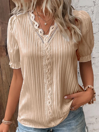 Blusa Mujer con Encaje y Volantes