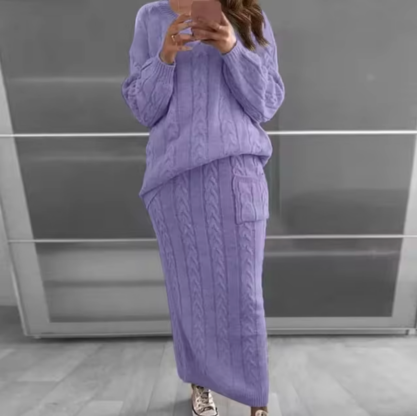 Conjunto Jersey y Falda Cálido y Chic