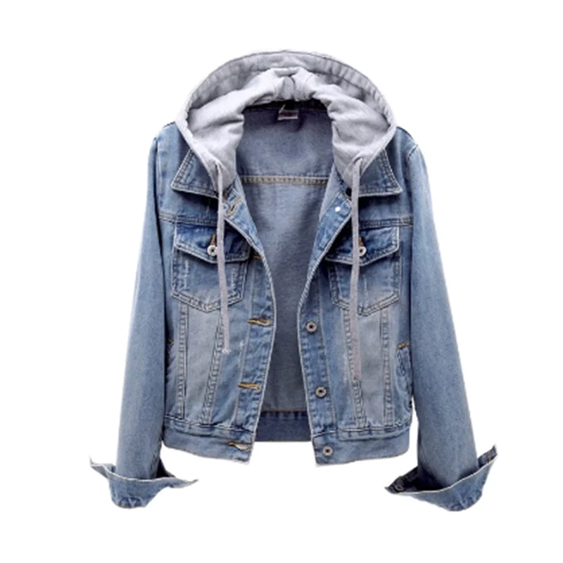 Chaqueta denim con capucha mujer moda - Vestiria