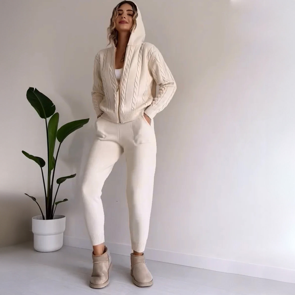 Jerséis y Falda Conjunto Mujer Elegante