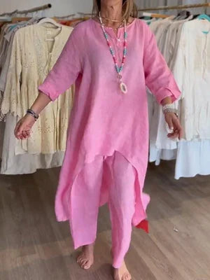 Vestido Lino Clásico Mujer